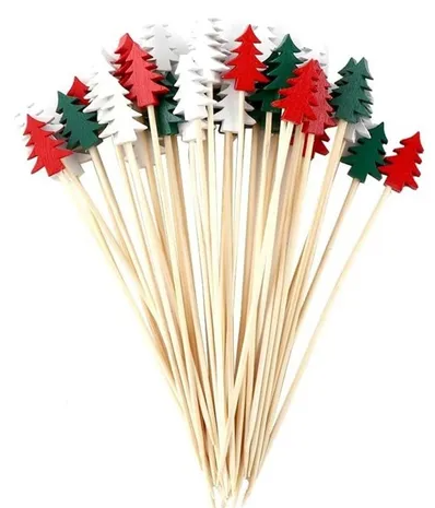 100PCS Palito de petiscos decorado Árvore de Natal