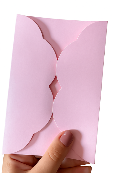 50 Envelopes para convite Modelo Mini Nuvem Rosa Bebê 10X15cm