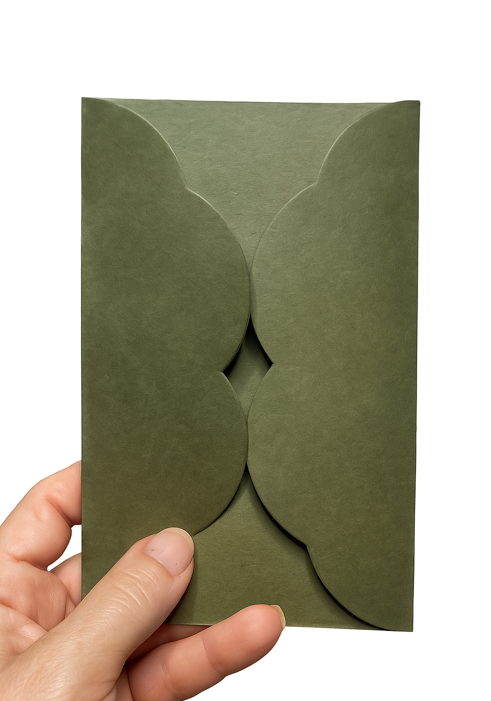 50 Envelopes para convite Modelo Mini Nuvem Verde Musgo 10X15cm